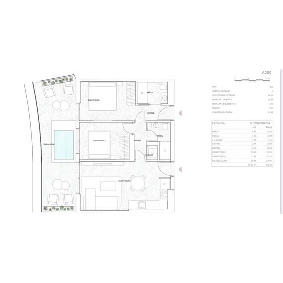 Apartment 3-room 2+1 in Punta Cana (Punta Cana) Dominican Republic area 91.95m² 2 floor, 11 image