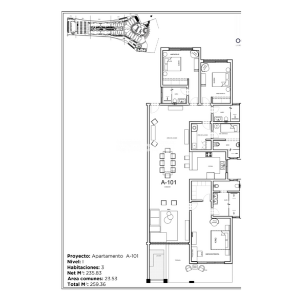 Apartment 3-room 2+1 in Punta Cana (Punta Cana) Dominican Republic area 259m² 3 floor, 17 image